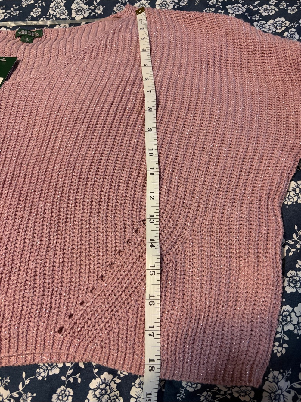 Wild Fable Women’s Pink Cropped V-Neck Knit Sweater XL - Picture 7 of 8
